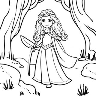 Brave Merida In The Forest Coloring Page 3362-2780