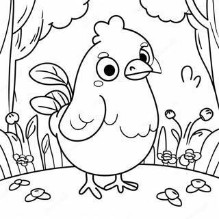 Charming Little Red Hen In The Garden Coloring Page 33663-27103