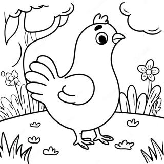 Charming Little Red Hen In The Garden Coloring Page 33663-27104