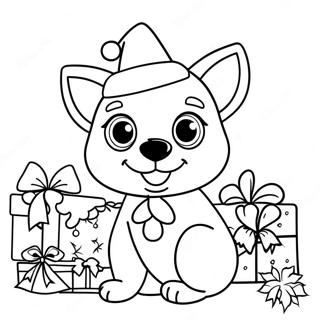 Christmas Bluey Coloring Pages