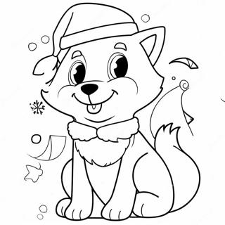 Festive Bluey With Santa Hat Coloring Page 3372-2789