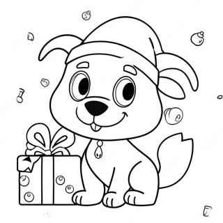 Festive Bluey With Santa Hat Coloring Page 3372-2790