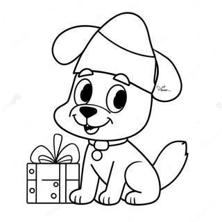 Festive Bluey With Santa Hat Coloring Page 3372-2791