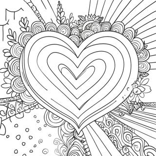 Rainbow Heart Coloring Pages