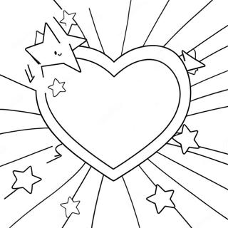 Colorful Rainbow Heart With Stars Coloring Page 33733-27177