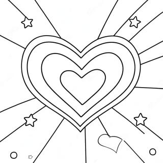 Colorful Rainbow Heart With Stars Coloring Page 33733-27178