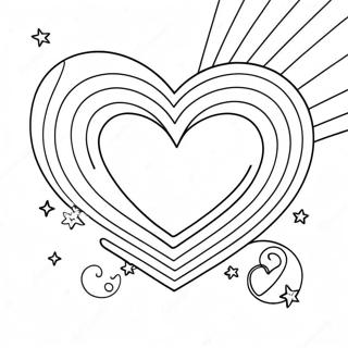 Colorful Rainbow Heart With Stars Coloring Page 33733-27180