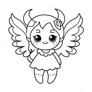 Cute Demon Girl With Wings Coloring Page 33773-27194