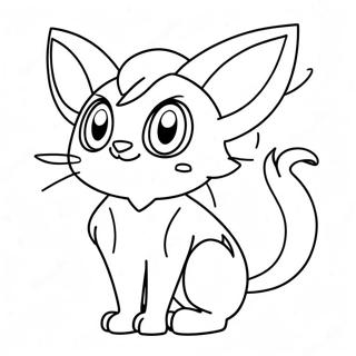 Cute Espeon With Sparkling Eyes Coloring Page 33783-27202