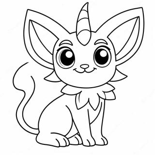 Cute Espeon With Sparkling Eyes Coloring Page 33783-27204