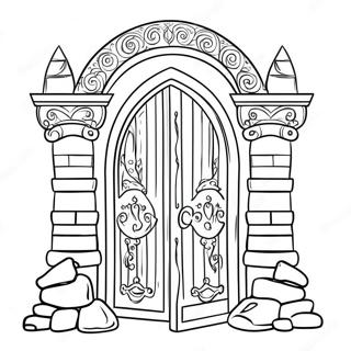 Fantasy Castle Door Coloring Page 33833-27244