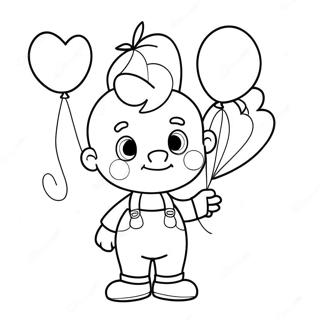 Jumbo Josh With Colorful Balloons Coloring Page 33893-27285