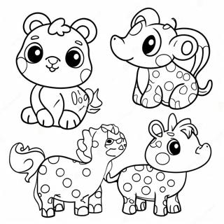 Colorful Polka Dot Animals Coloring Page 33903-27297