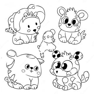 Colorful Polka Dot Animals Coloring Page 33903-27298