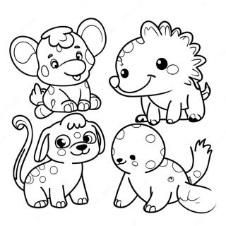 Colorful Polka Dot Animals Coloring Page 33903-27299