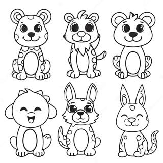 Colorful Polka Dot Animals Coloring Page 33903-27300