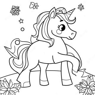 Unicorn Christmas Coloring Pages