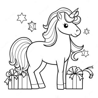 Unicorn Christmas Coloring Page 3391-2802