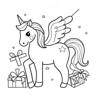 Unicorn Christmas Coloring Page 3391-2803