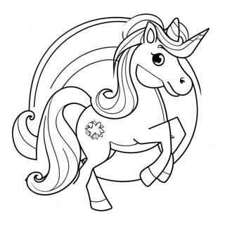 Magical Unicorn With Santa Hat Coloring Page 3392-2806