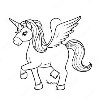 Magical Unicorn With Santa Hat Coloring Page 3392-2807