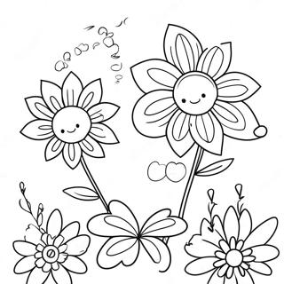 Happy Birthday Flowers Coloring Pages