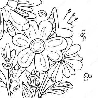 Happy Birthday Flowers Coloring Page 33952-27327