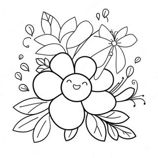 Happy Birthday Flowers Coloring Page 33952-27328