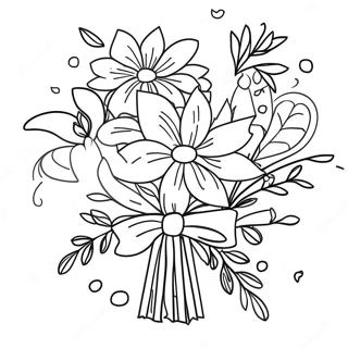 Colorful Birthday Bouquet Coloring Page 33953-27329