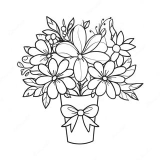 Colorful Birthday Bouquet Coloring Page 33953-27331