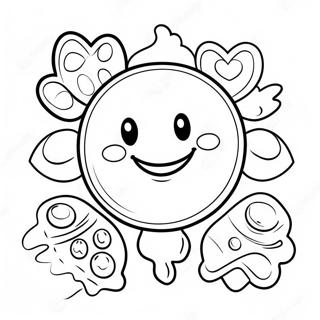 Cute Waffle With Smiling Face Coloring Page 33963-27337