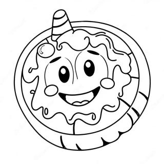 Cute Waffle With Smiling Face Coloring Page 33963-27338