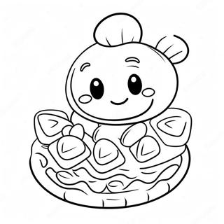 Cute Waffle With Smiling Face Coloring Page 33963-27339