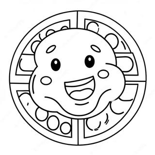 Cute Waffle With Smiling Face Coloring Page 33963-27340