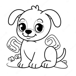 Cute Puppy With Dog Bone Coloring Page 33973-27359