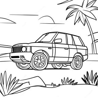 Luxury Range Rover Off Road Coloring Page 34003-27372