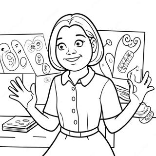 Martha Speaks With Colorful Friends Coloring Page 34023-27382