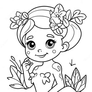 Cute Poison Ivy With Flowers Coloring Page 34053-27407