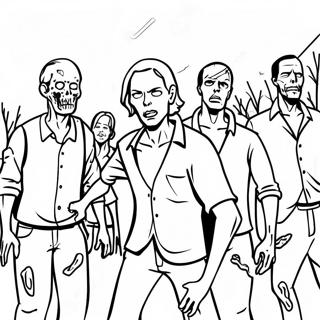 Zombie Apocalypse Walking Dead Coloring Page 34073-27425