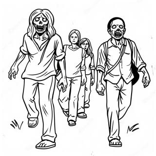 Zombie Apocalypse Walking Dead Coloring Page 34073-27427