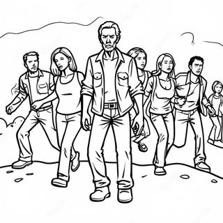 Zombie Apocalypse Walking Dead Coloring Page 34073-27428