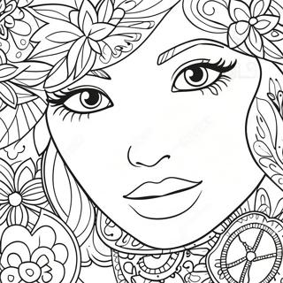 Girl Face Coloring Page 34082-27432