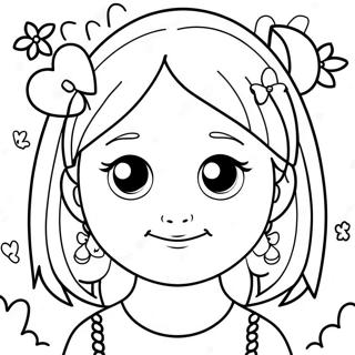 Cute Girl Face Coloring Page 34083-27438