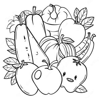 Colorful Fruits And Vegetables Coloring Page 34113-27457