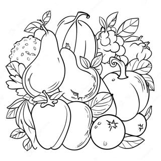 Colorful Fruits And Vegetables Coloring Page 34113-27458