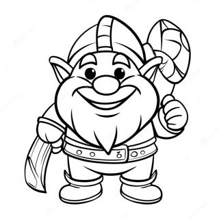 Happy Dwarf With A Pickaxe Coloring Page 34173-27505