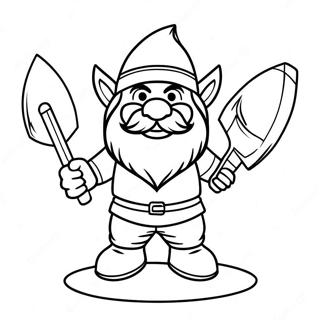 Happy Dwarf With A Pickaxe Coloring Page 34173-27506