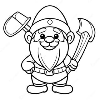 Happy Dwarf With A Pickaxe Coloring Page 34173-27507