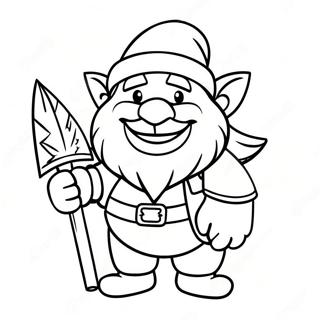 Happy Dwarf With A Pickaxe Coloring Page 34173-27508