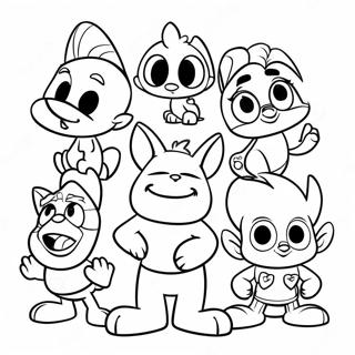 Cartoon Characters From Warner Bros Coloring Page 34203-27529